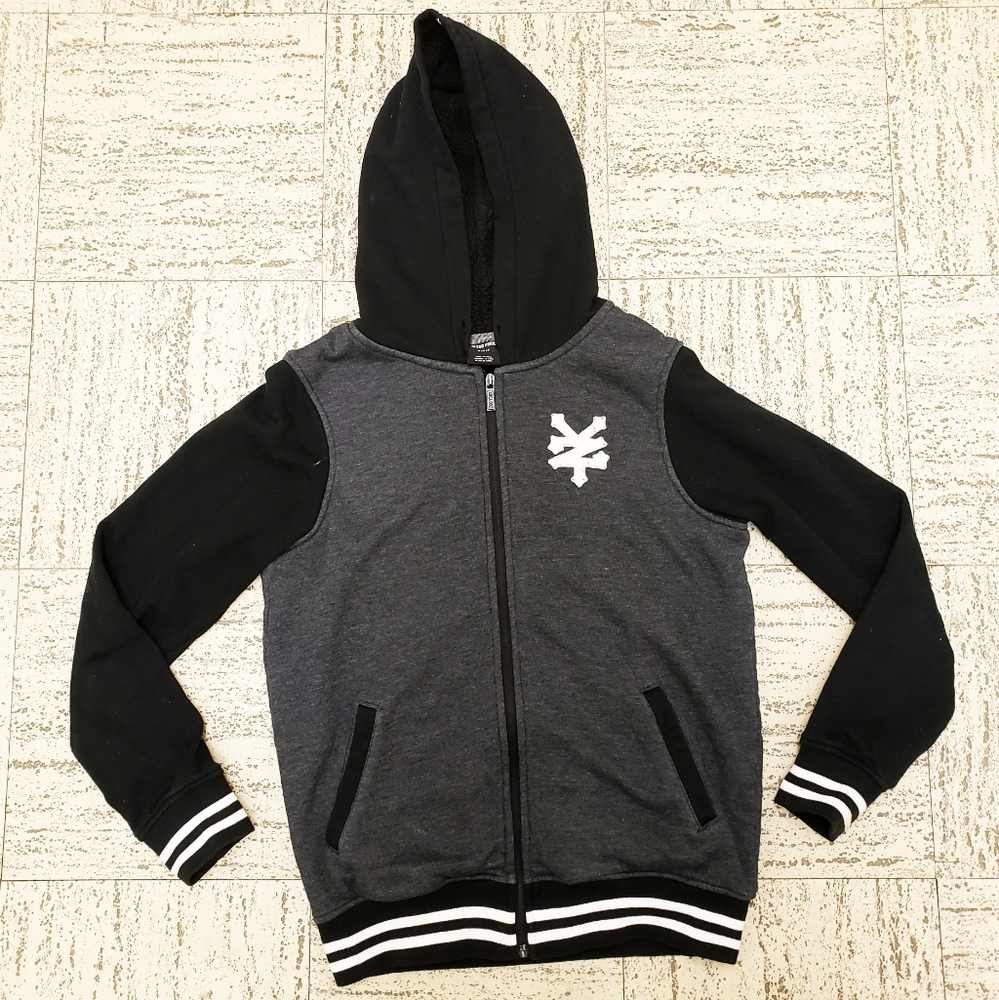 ZOO YORK black & white stripe hoodie